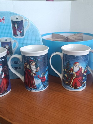 Vidal Europa Christmas Mug Set of 4 vintage, new in box