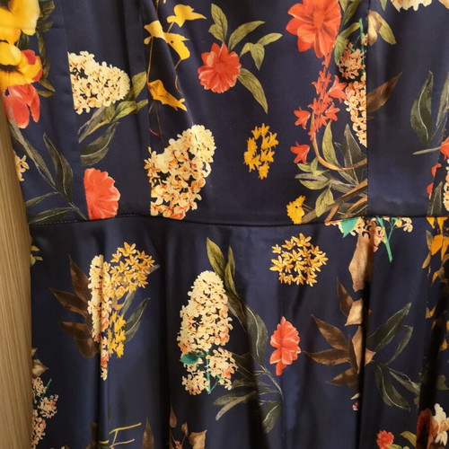 Desiree blue floral knee-length dress like new