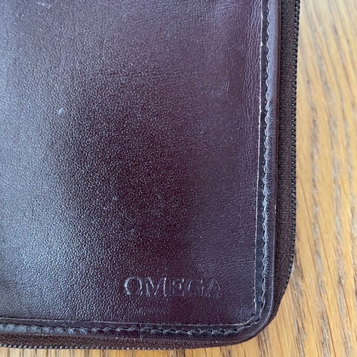 Omega wallet used brown with coin and card compartments
