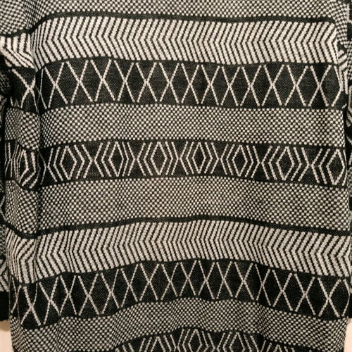 Stradivarius black and white cardigan with fringes like new, size M