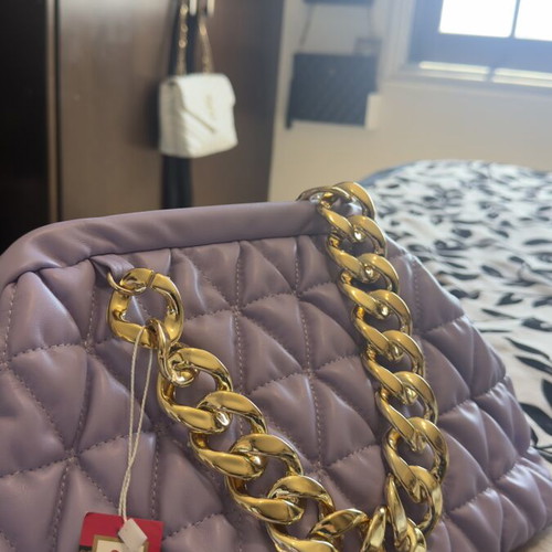 Purple crossbody bag with gold chain new with tag