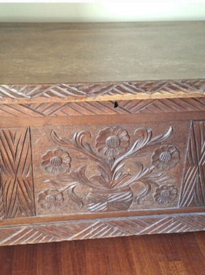 Cretan Handcrafted Wooden Living Room Set like new