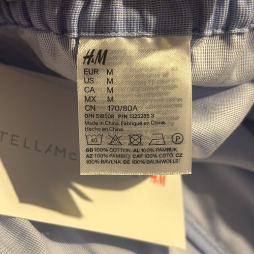 Stella McCartney x H&M wide-leg pants new, size M 38 10, white and blue