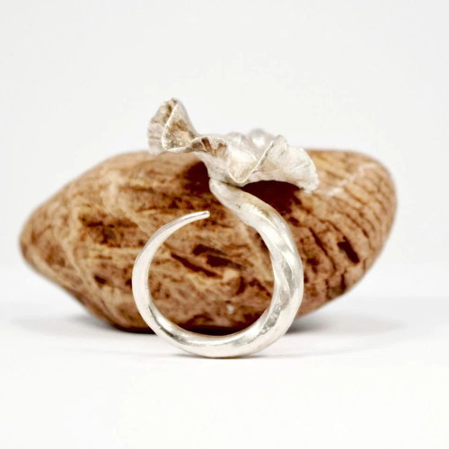 Handmade Silver Ring made to order with Riverside Flowers theme
