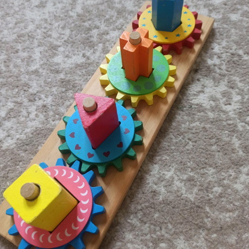 Wooden colorful toy used for babies and toddlers