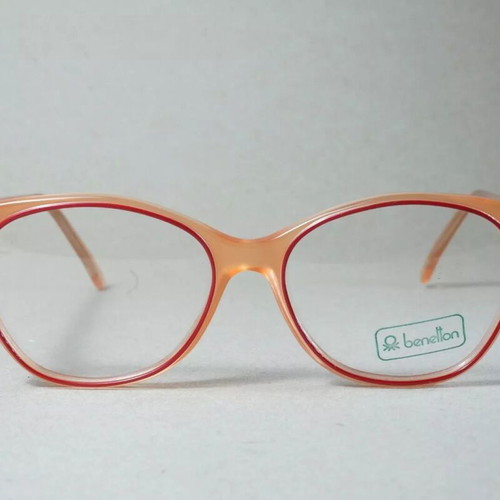 Italian Benetton women's myopia glasses used, orange
