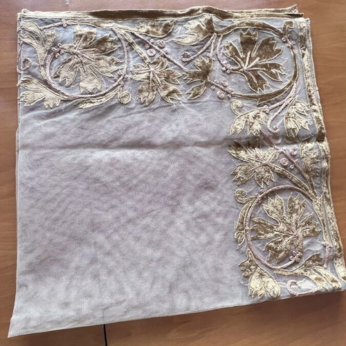 Table linen set new, tulle with velvet, includes 2 napkins and runner