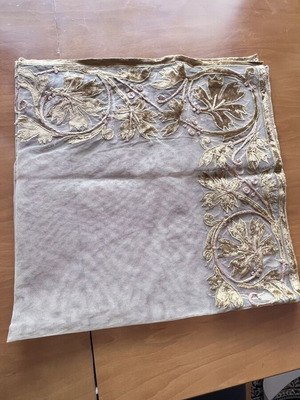 Table linen set new, tulle with velvet, includes 2 napkins and runner