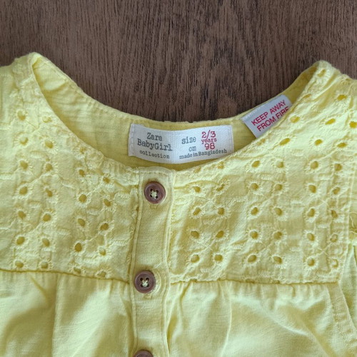 Zara yellow romper like new, size 98 cm for 3 years old