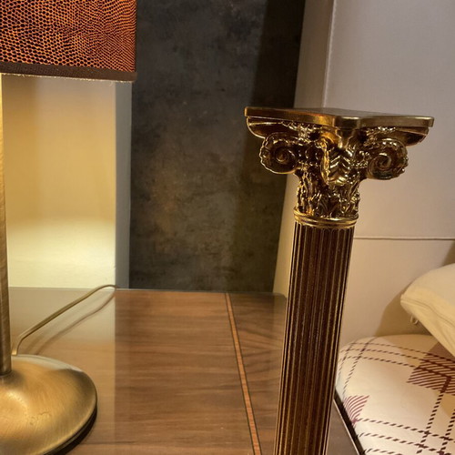Gold metal decorative column 24 cm