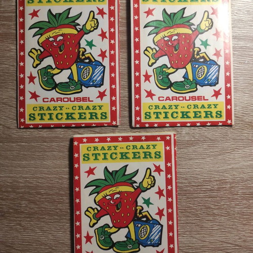 Crazy Cray stickers Carousel 1987 like new, 3 sealed packs plus 30 singles