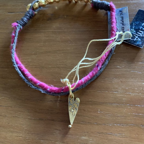 Aleema Handmade Bracelet with 24K Gold-Plated Bronze New