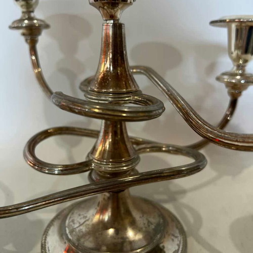Vintage silver-plated 5-arm candlestick with curved arms 22x27