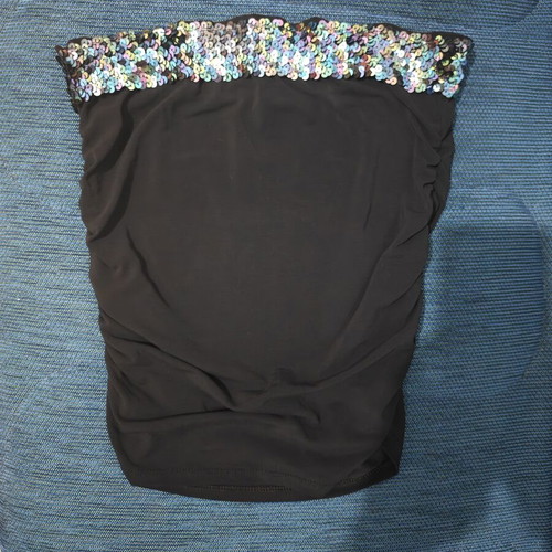 Imperial strapless top with multicolor sequins like new, sizes S-M