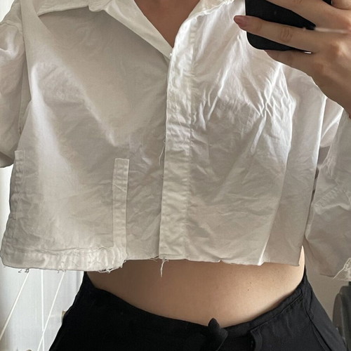 Crop shirt Zara white like new, size S