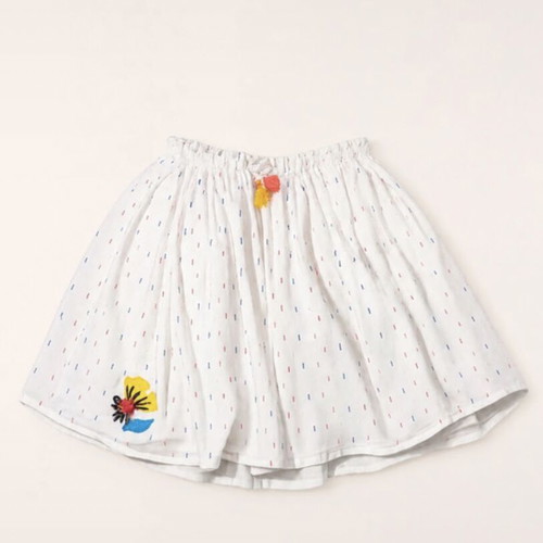 Catimini Summer Skirt size 12 like new, 100% cotton, white with embroidery
