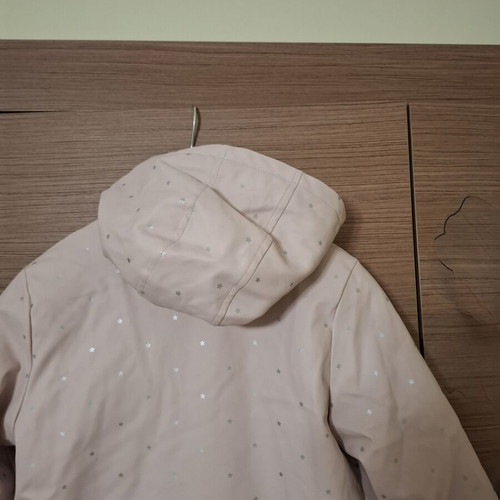 Mango girls' jacket like new, pink with fur lining and stars