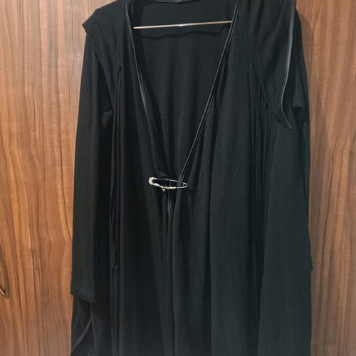 Punk Rave jacket with hood and fringes like new, black