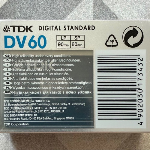 TDK Mini DV Digital Standard DV60 Video Cassette new