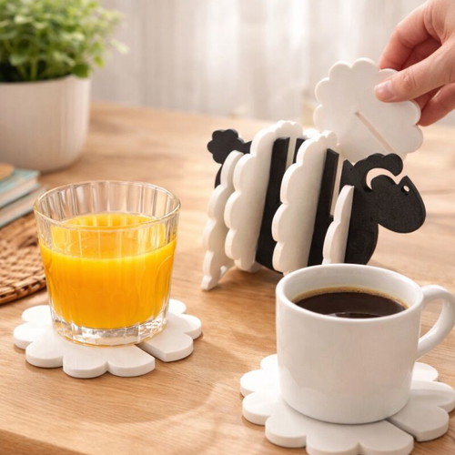 Sheep Coasters set new, 9 pieces, stylish and practical