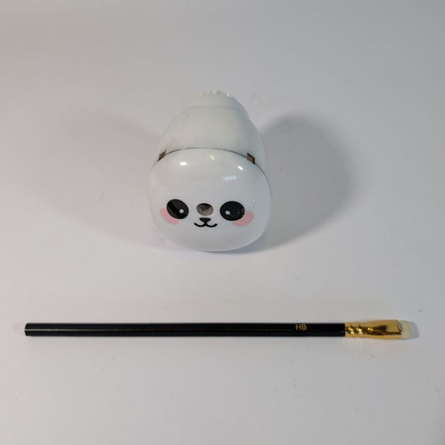 Sharpener with crank used with free pencil