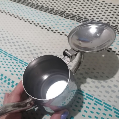 Inox set with 2 egg holders and teapot used