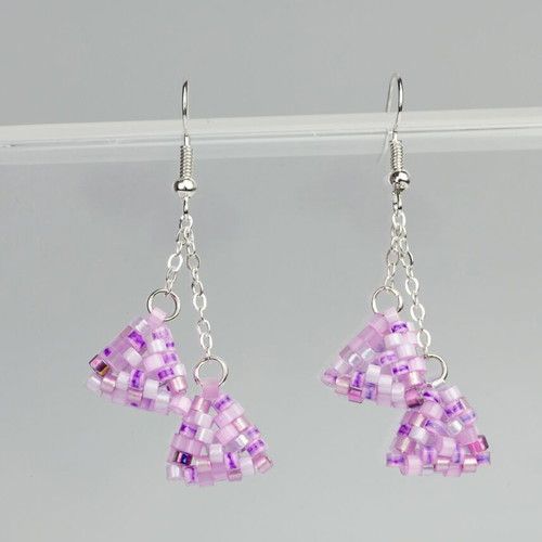 Jewelry set custom made with white and purple beads
