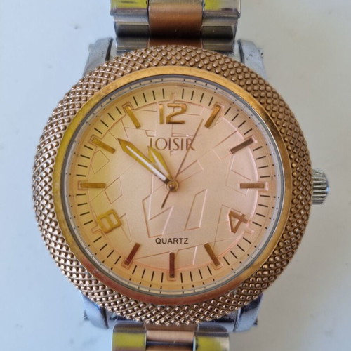 Loisir women's wristwatch with quartz, two-tone bracelet