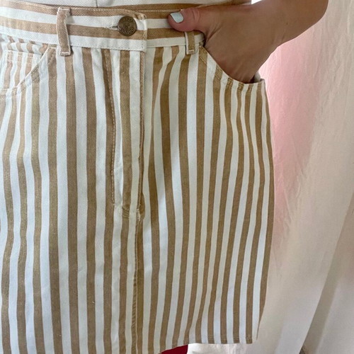 Original Vintage high-waisted denim skirt like new, beige