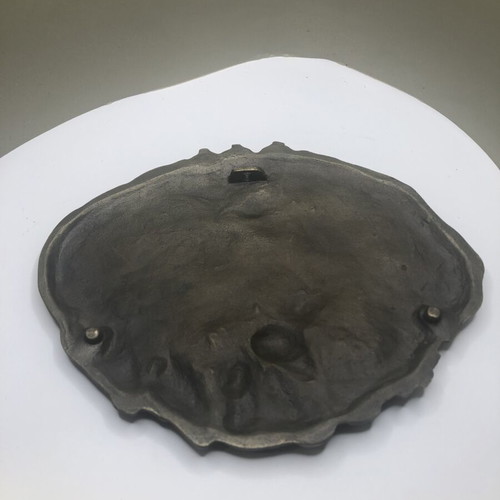 German large bronze plaque used, 16 cm x 12 cm