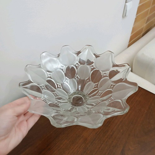 Glass fondue bowl like new, 30 cm diameter
