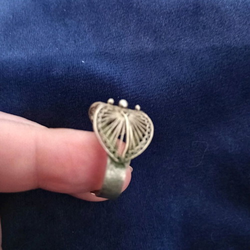 Handmade 925 ring used, openable, 1970s style
