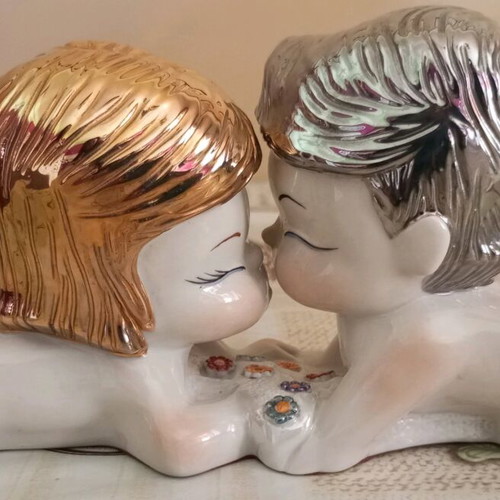 Porcelain decoration with babies new, gold and silver hair