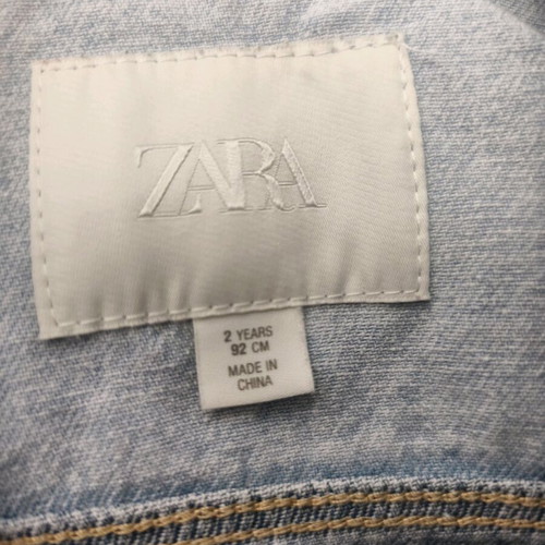 Zara kids jean jacket vanilla cream with flowers like new, 2 years, 92 cm