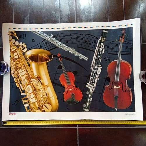 Poster new, size 55x77cm, glossy musical instruments
