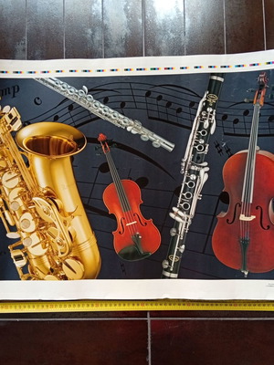 Poster new, size 55x77cm, glossy musical instruments