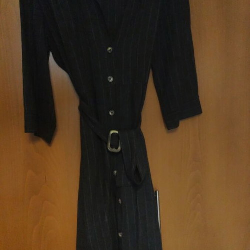 Mango wool striped grey dress like new, size L