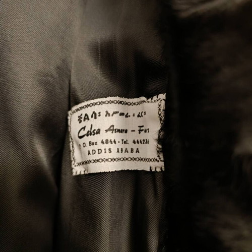 Astrakhan Fur Coat used, medium size, black