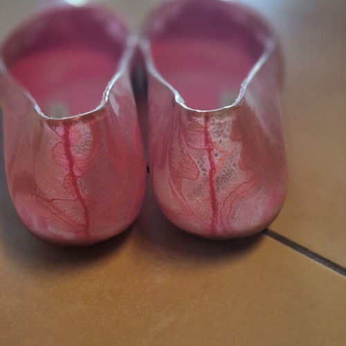 Melissa jelly ballerina shoes used, pink, lace design