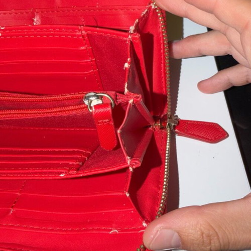 Valentino wallet used, red