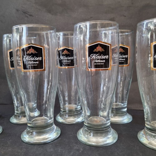 Beer glasses, set of 10, unused