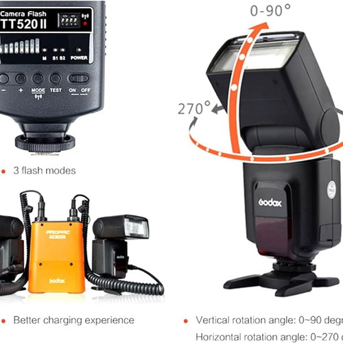Godox TT520II Speedlite with Wireless Receiver and RT Transmitter New