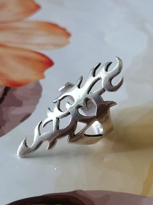 Silver 925 Gothic Tribal ring open adjustable new