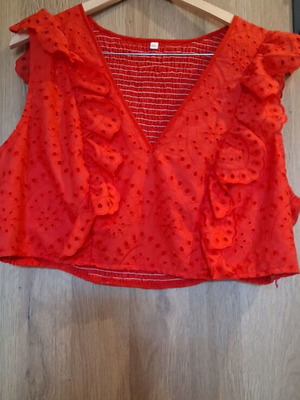 Σετ Κιπουρ plus size 4XL, καινούργιο, κόκκινο, midi φούστα