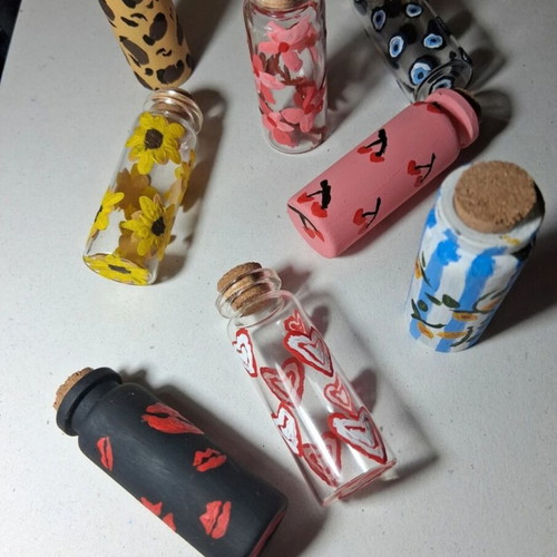 Handpainted small decorative bottles like new