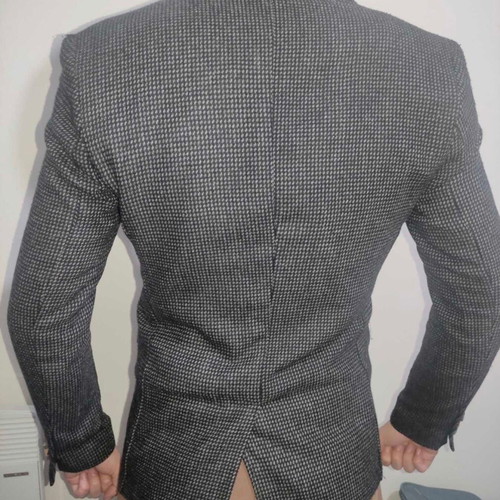 Prince Oliver jacket grey wool with viscose lining like new