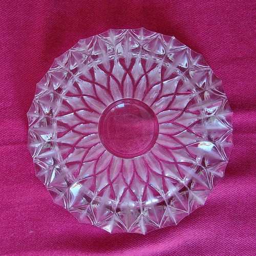 Crystal ashtray vintage used, 17cm decorative design