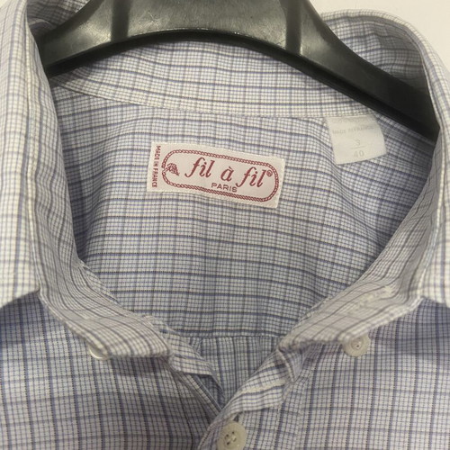 Men's Checked Shirt long sleeve, pocket, French seam, like new, size L