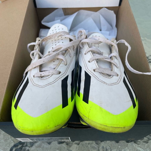 Adidas kids football shoes used, size 36, white and green