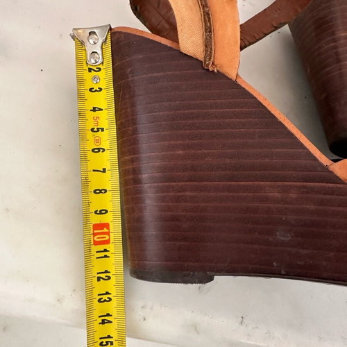 Ralph Lauren leather platform sandals like new, size 37, brown